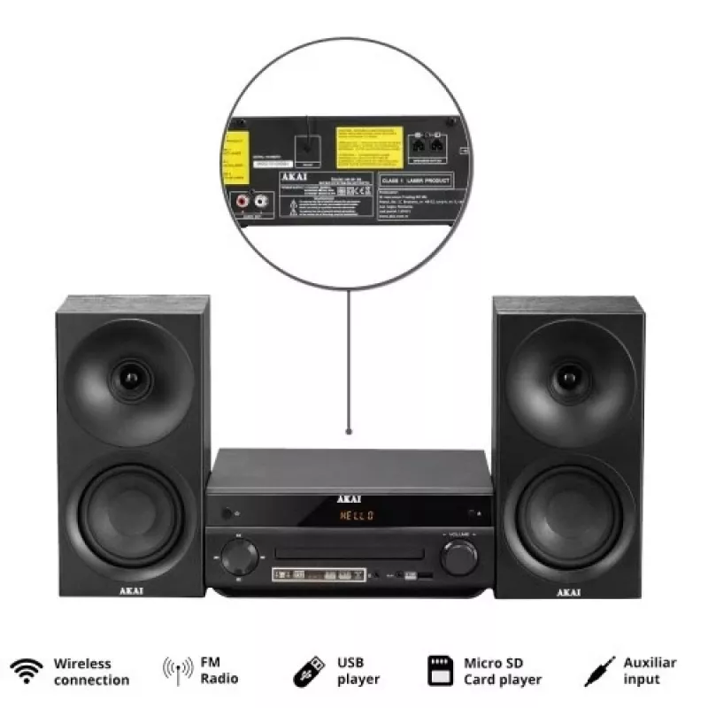 AKAI AM-301 BK -audiöjärjestelmä Music Center – kompakti kotiäänilaite