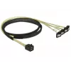 SCSI-kaapeli DeLOCK 85685 musta keltainen 1 m 1 x Mini SAS HD SFF-8643 4 x SATA 7 Pin