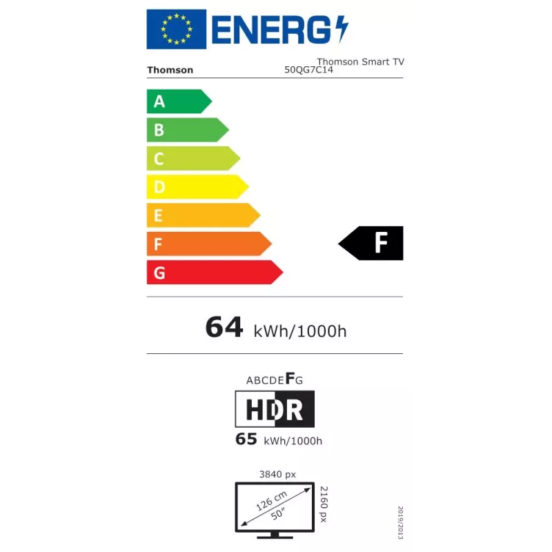 Thomson 50QG7C14 TV 127 cm (50) 4K Ultra HD Smart-TV Wi-Fi musta