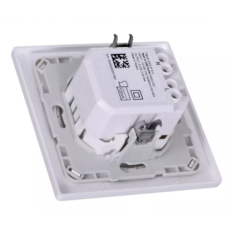 Fibaro Walli N pistorasia 2x USB valkoinen