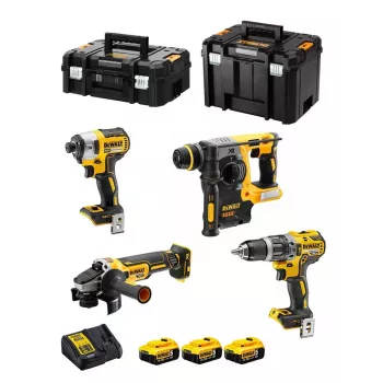 Työkalusarja DeWalt DCK422P3T-QW akku-yhdistelmäsarja 18V 5Ah (3 akkua), porakone DCD796, poravasara, 4 cm puu, 1,3 cm teräs