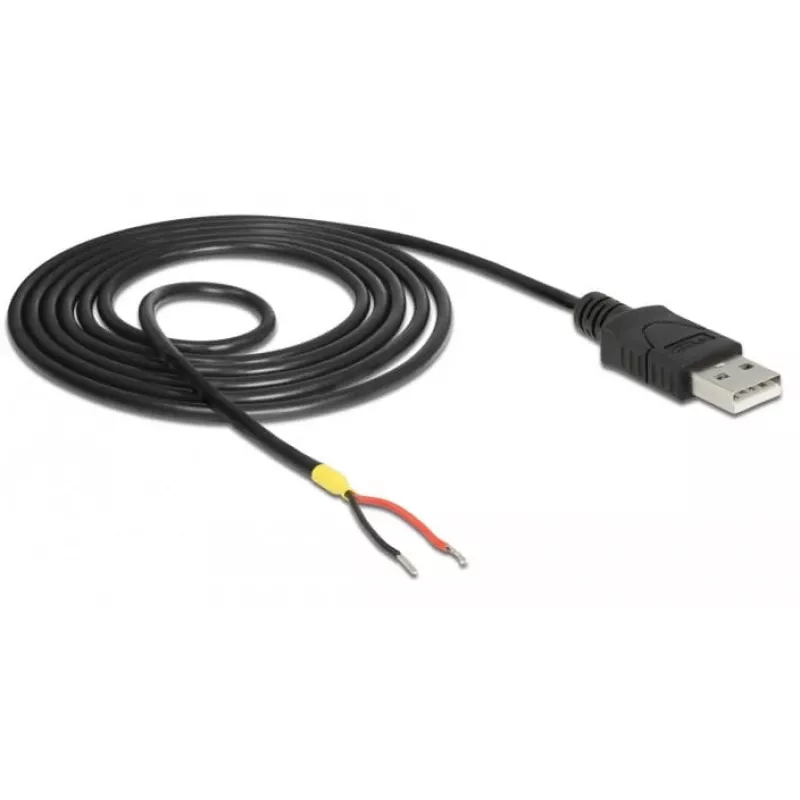 Delock kaapeli USB2.0 Type-A uros > 2 x avoimet kaapelinpäät - 1,5 m - musta (85664)