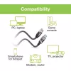 Techly ICOC U3A-RJ45-010 USB-A–Gigabit Ethernet -sovitinkaapeli, 1 m, musta/hopea