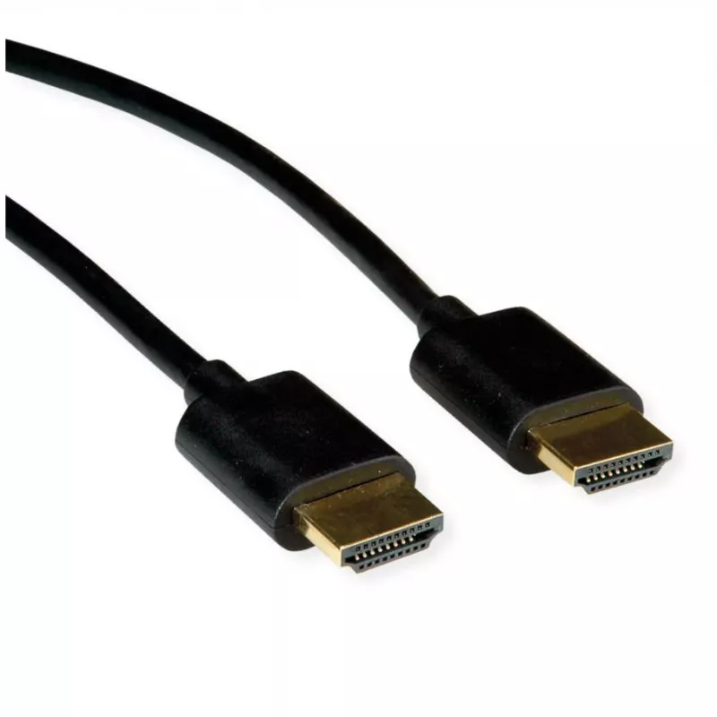 ROLINE HDMI High Speed -kaapeli Ethernetillä ohut ST-ST musta 1,5 m 11.04 - kaapeli - digitaalinen/näyttö/video