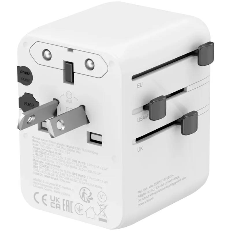 CANYON matka-adapteri OnTour 70 EU/UK/US/AUS 70W valkoinen