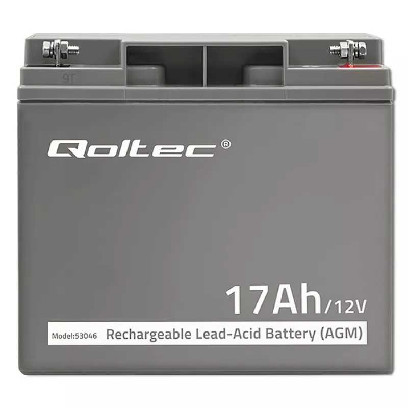 Qoltec 53046 AGM-akku 12 V 17 Ah, maks. 255 A