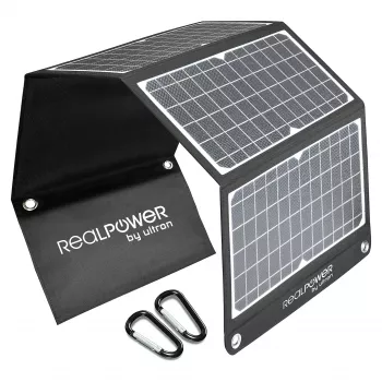 Aurinkopaneeli RealPower SP-30E 30W USB 5V musta valkoinen