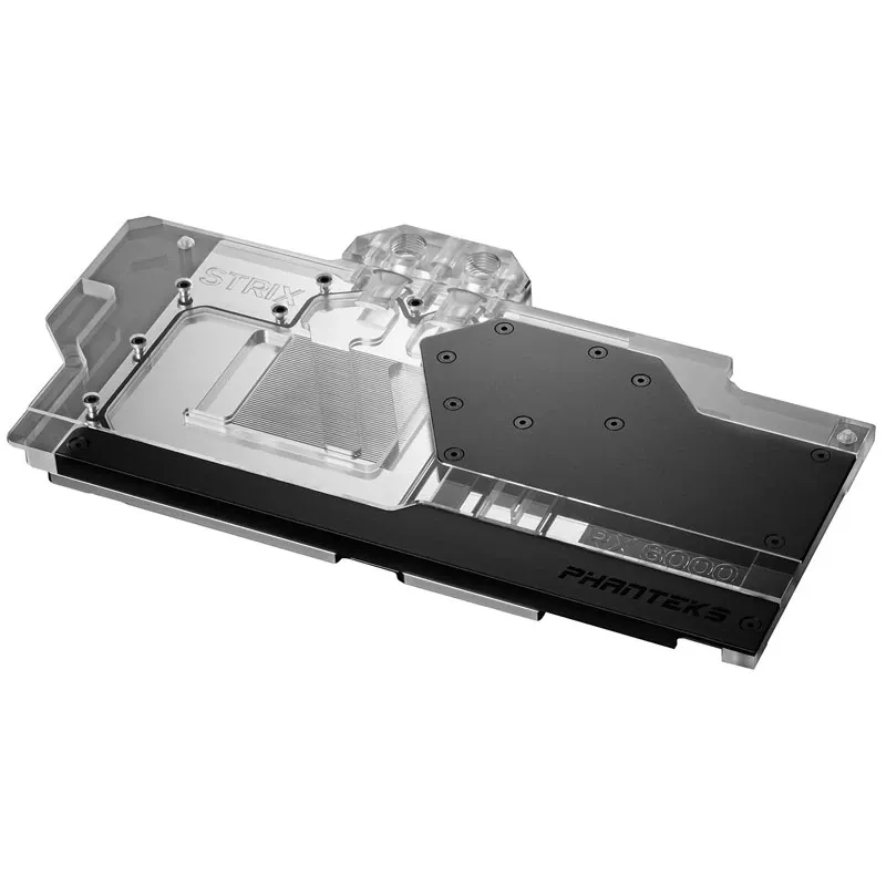 Phanteks Glacier G6000 Strix näytönohjaimen vesijäähdytyslohko takalevyllä, ASUS RX 6800/6900 Strix/TUF, musta