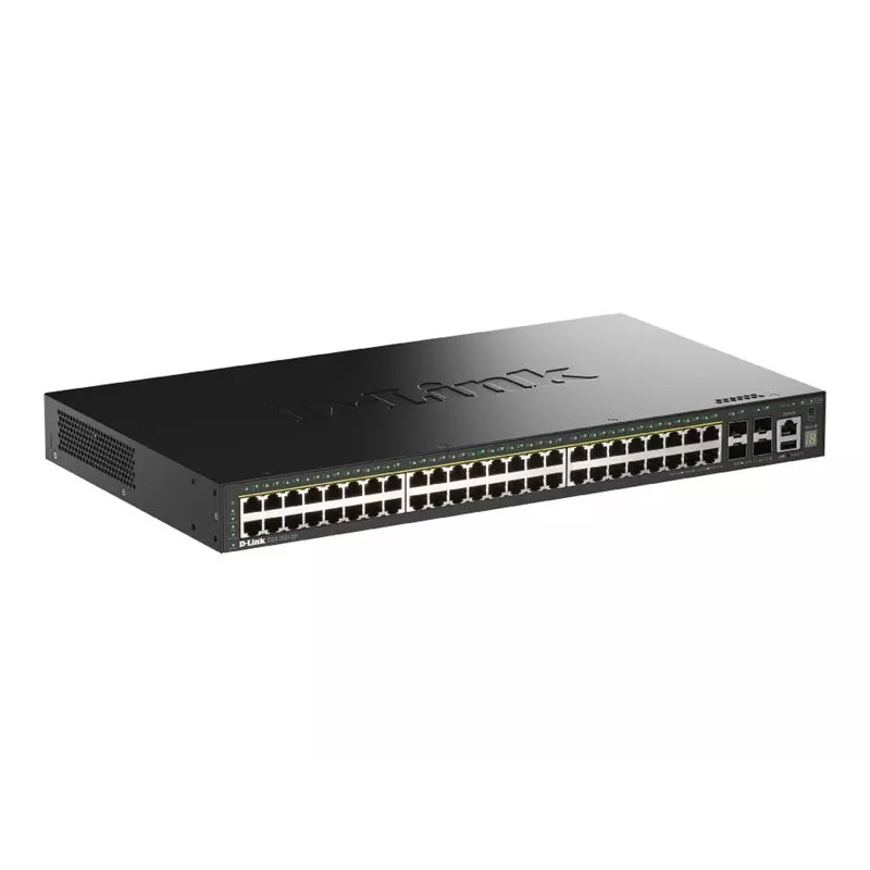 D-Link 52-porttinen Gigabit Stackable PoE+ Smart Managed -kytkin, 4 x 10G SFP+ -porttia