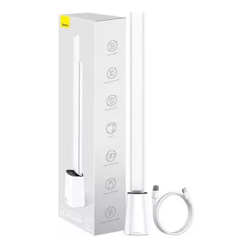 Baseus Smart Eye Folding Rechargeable White -pöytävalaisin — taitettava LED-pöytävalaisin, ladattava akku, säädettävä varsi ja valopää