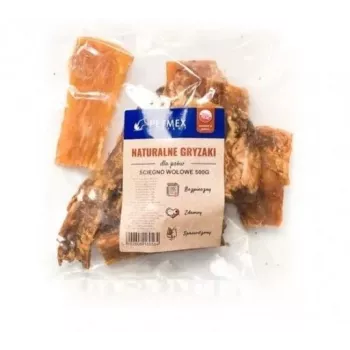 Koirien pureskelutuote PETMEX Rindersehne 500 g — luonnollinen kiinteä hampaidenhoitoherkku, 79 % proteiinia, 5 % rasvaa