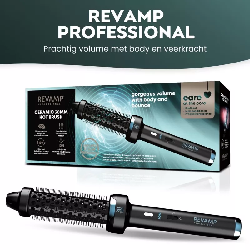 Revamp BR-1300A-EU Hot Brush Ceramic Ionic 30mm – lämmitettävä muotoiluharja hiuksille