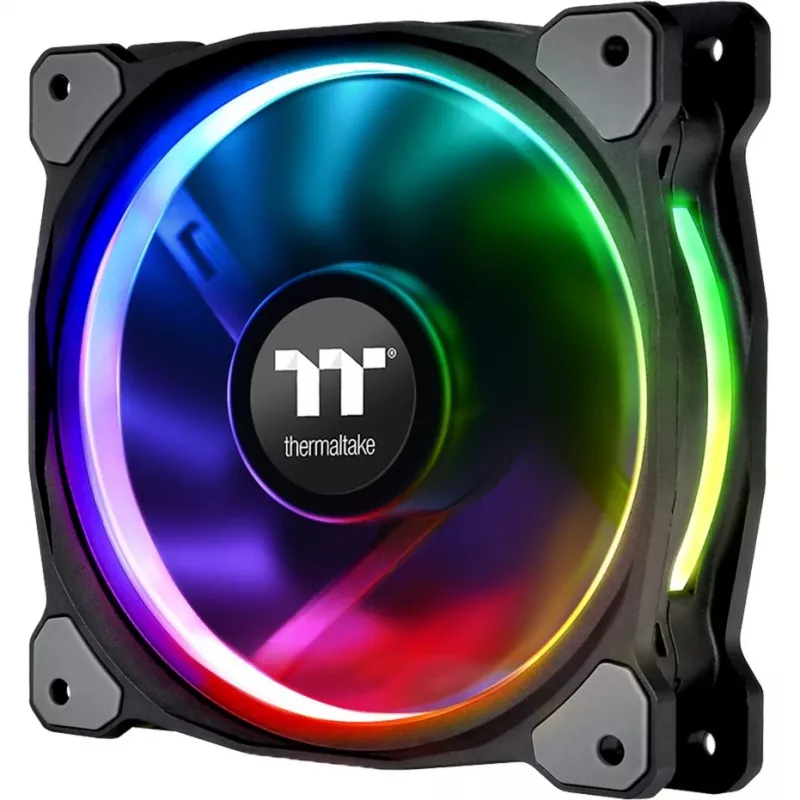 Thermaltake Riing Plus 14 LED RGB -jäähdyttimen tuuletin TT Premium Edition CL-F056-PL14SW-A, 140 mm, 3 kpl:n paketti ja ohjain, musta