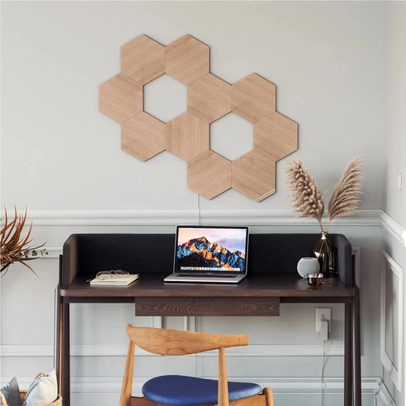 Tunnelmavalaistus Nanoleaf Elements puukuvio Hexagon laajennuspaketti 3 kpl