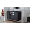 Cama Sideboard VIVA 150 musta/musta kiiltävä + valkoinen