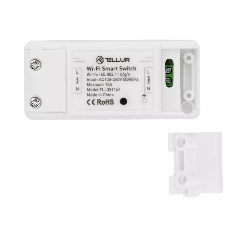 Inline WiFi -kytkin Tellur TLL331161 2200W — älykäs inline-rele lampuille ja laitteille
