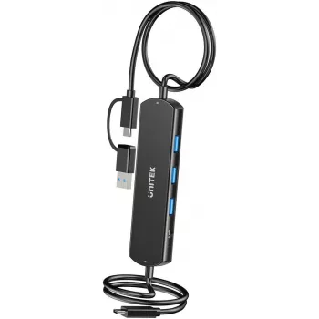KVM-keskitin Unitek U1344ABK01 — 10 Gbit/s, vaihto 2 isäntälaitteen välillä, 3× USB-A-liitäntää