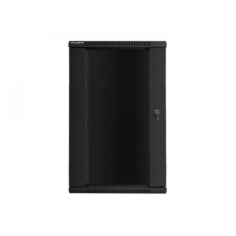 Lanberg seinäasennettava asennuskaappi 19'' 22U 600x600mm musta (lasiovi)