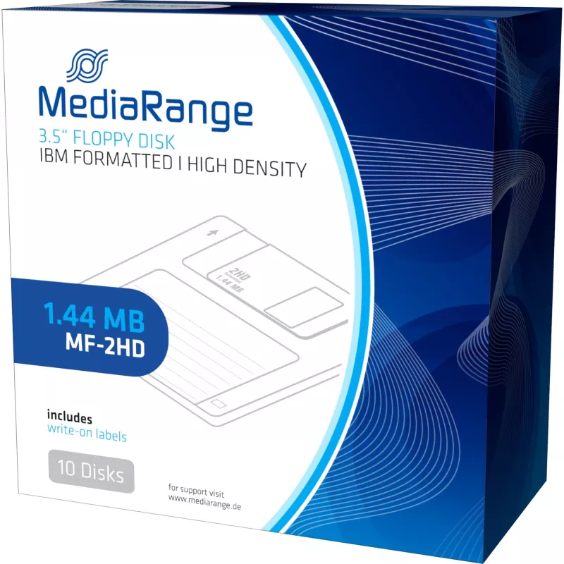 MediaRange MR200 3,5 tuuman 1,44 MB levykkeet, 10 kpl, mustat