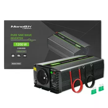 Auto-invertteri Qoltec Monolith 1200 W musta 12 V
