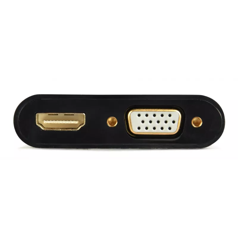 Videokaapeli-adapteri GEMBIRD A-VGA-HDMI-02 0,15 m — HDMI + VGA (D-Sub) naaras VGA (D-Sub) uros, musta