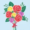 Ravensburger CreArt -maalaussarja – Rosenbouquet, maalaa numeroilla -sarja (malli 25520)