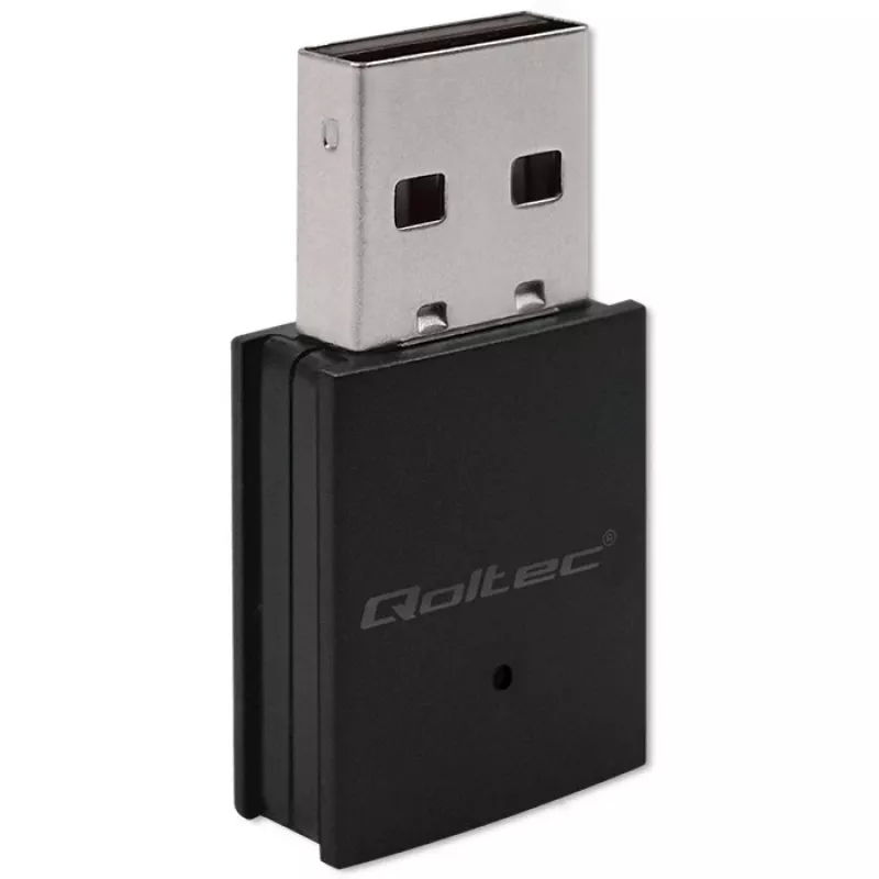 Kompakti langaton mini-USB-WLAN-sovitin QOLTEC 57007 – Single-Band 2,4 GHz, jopa 150 Mbit/s, sisäinen antenni