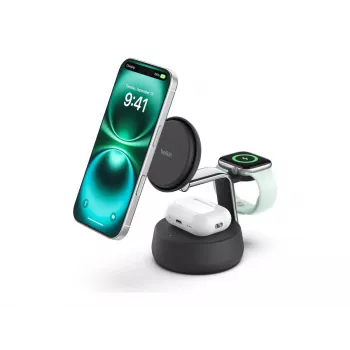 Sisälaturi Belkin UltraCharge Pro 25W Qi2 3-in-1 magneettilaturi charcoal