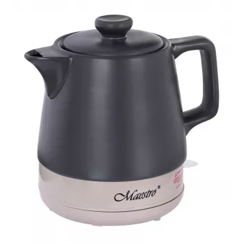 Maestro MR-071 -sähköinen vedenkeitin, musta, 1 L, keramiikka, 1200 W, piilotettu lämpövastus, 360° alusta