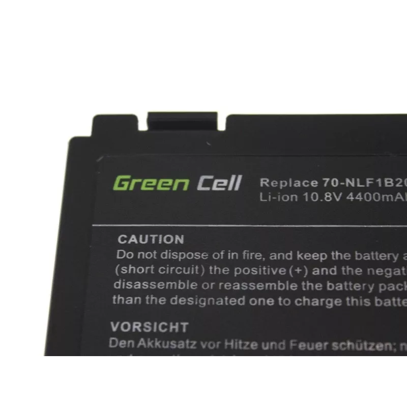 Akku Green Cell AS01 ASUS K40 K50 K60 K70 X70, Li-Ion 10,8 V 4400 mAh, 6 kennoa, musta