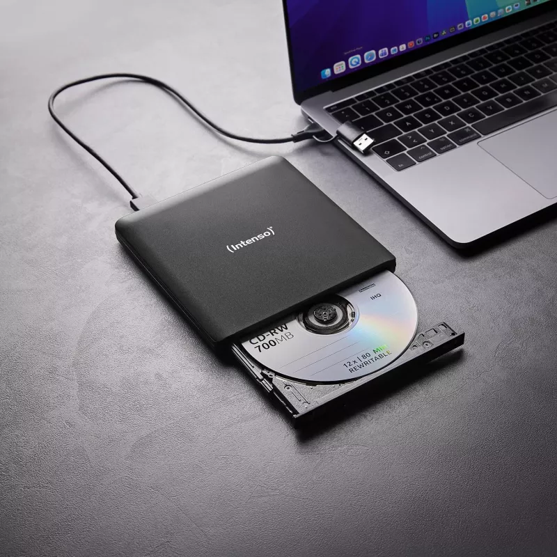 Intenso EOD 500BD Slim ulkoinen Blu-ray-poltin, USB 3.2 Gen 1, musta