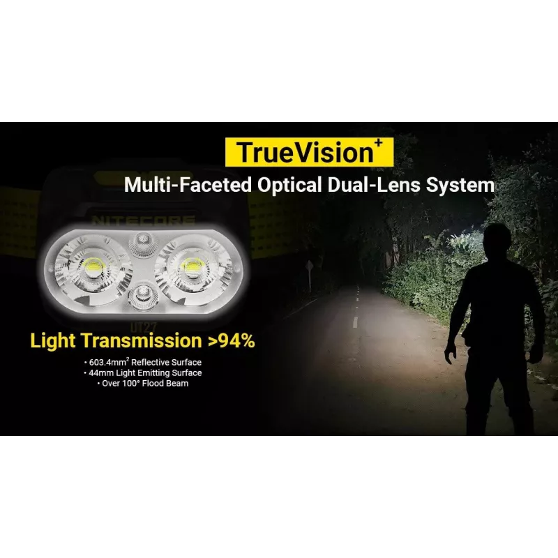 Nitecore UT27 MCT musta, keltainen otsalamppu-LED