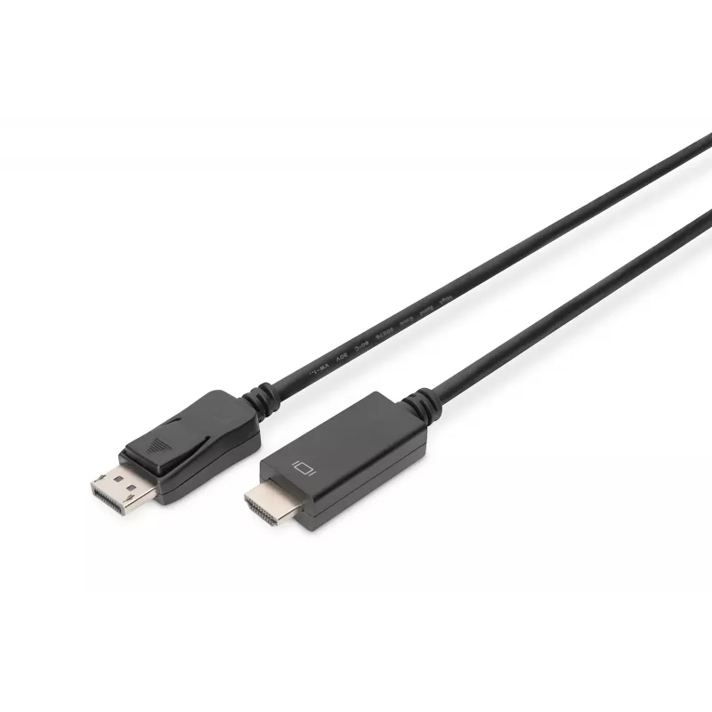 Adapterikaapeli DisplayPort 1.2 lukituksella 4K 60Hz UHD Type DP/HDMI A M/M musta 2 m