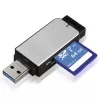 Hama 123900 USB 3.0 -muistikortinlukija SD/microSD, alumiini, musta/hopea