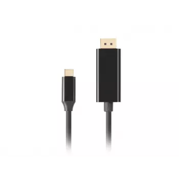 Videokaapelisovitin LANBERG CA-CMDP-10CU-0010-BK USB Type-C - DisplayPort 1 m, DisplayPort 1.2, enintään 3840×2160@60Hz, HDR