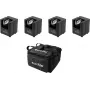 Valosarja EUROLITE 4x AKKU UP-1 paristokäyttöinen SB-4 Soft-Bagilla