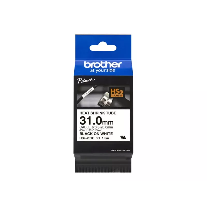 Tulostinnauha Brother HSe-261E musta 3,1 cm x 1,5 m