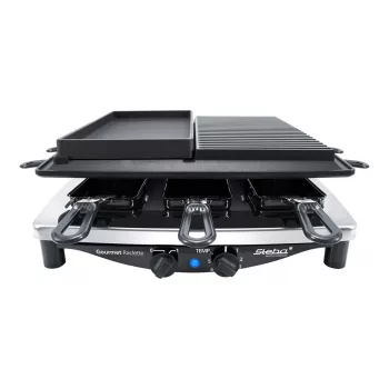 Steba RC 4 Plus Deluxe Chrome raclette-grilli, ruostumaton teräs/musta