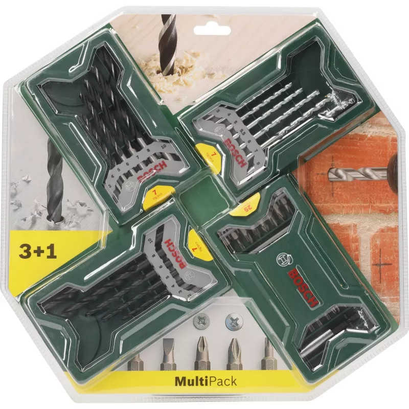 Bosch Mini X-Line Multipack 3+1 poranterä- ja kärkisarja, 46 kpl