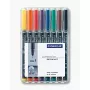 Pysyvä merkkiaine Staedtler 318 WP8 musta sininen ruskea vihreä oranssi punainen violetti keltainen 8 kpl