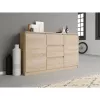 Topeshop KOMODA 2D3S DĄB SONOMA -lipasto