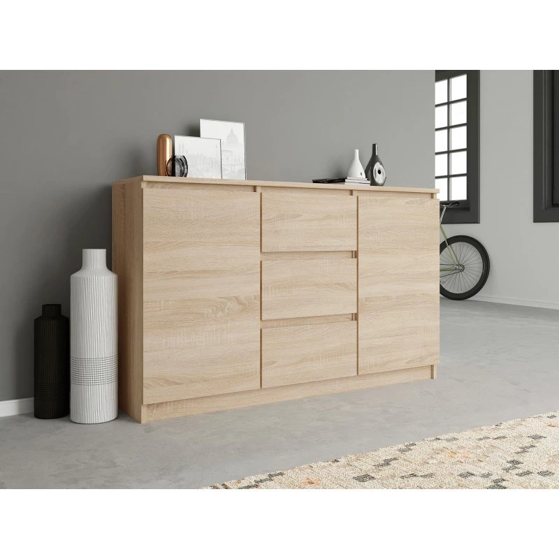 Topeshop KOMODA 2D3S DĄB SONOMA -lipasto