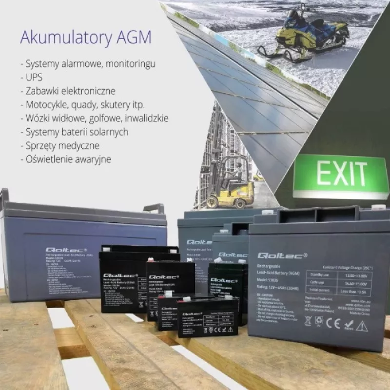 Qoltec 53036 AGM-akku | 12V | 24Ah | max 360A