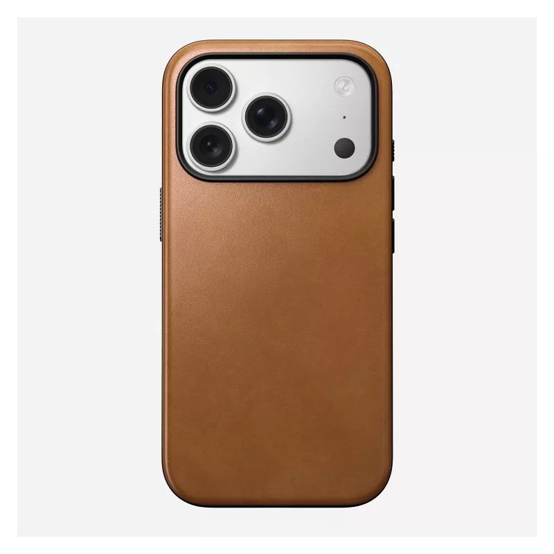Puhelinkotelo Nomad Modern Leather Case iPhone 17 Pro, 16 cm (6,3 tuuman), tan, nahka & PC/TPU