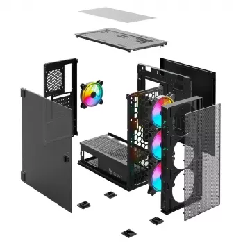 SAVIO PC-kotelo Raptor X1 ARGB lasi/mesh musta