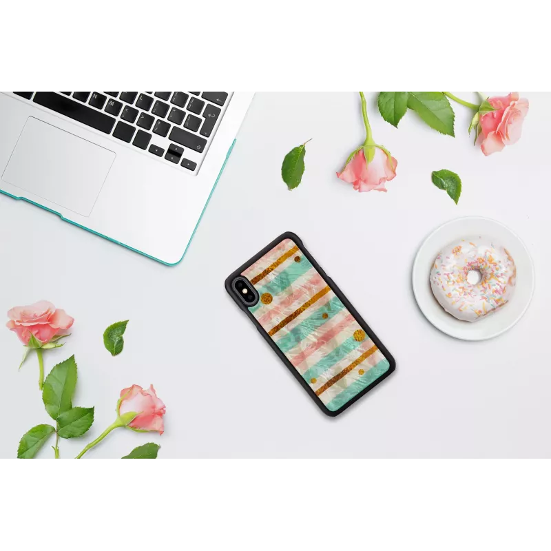 iKins älypuhelimen suojakotelo iPhone XS Max — Pop Mint musta, kova kuori korotetuin reunein