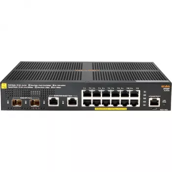 Hewlett Packard Enterprise HPE Aruba 2930F 12G PoE+ 2G/2SFP+ - Kytkin - L3 - hallittava - 12 x 10/100/1000 (PoE+) + 2 x 1 Gigabit/10 Gigabit SFP+ (Uplink) + 2 x 10/100/1000 - räkkiin