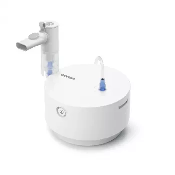 Pöytäsumutin Omron C28P, kapasiteetti 10 ml/min, hiukkaskoko 2,65 µm, valkoinen, mitat 265×195×143 mm