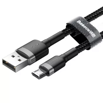 Baseus Cafule 2.4A 1 m Micro-USB-kaapeli (harmaa/musta)