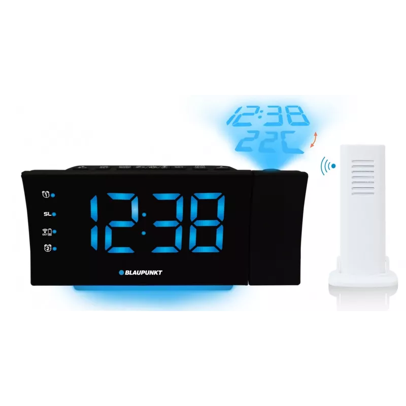 Blaupunkt CRP81USB radiokello projektiolla ja USB-latauksella, musta